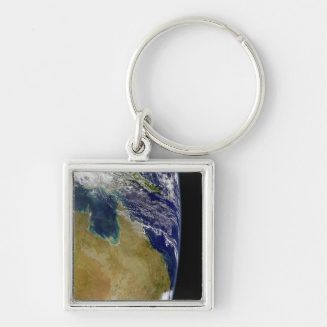 A partial view of Earth showing Australia Keychain (Front)