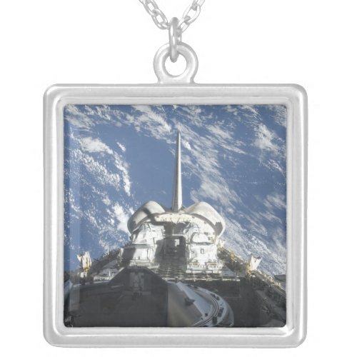 A partial view of Space Shuttle Atlantis Silver Plated Necklace