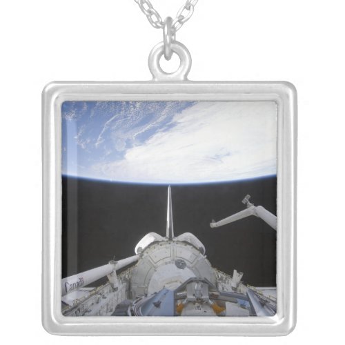 A partial view of the Tranquility node Silver Plated Necklace