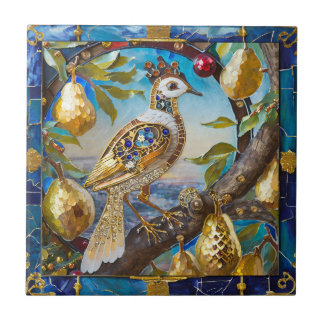 A Partridge in a Pear Tree Ceramic Tile