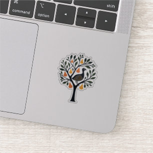 A Partridge In A Pear Tree Cut-Out Stencil Retro 5 Sticker