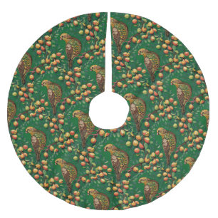 A Partridge In A Pear Tree Cut-Out Stencil-Style Brushed Polyester Tree Skirt
