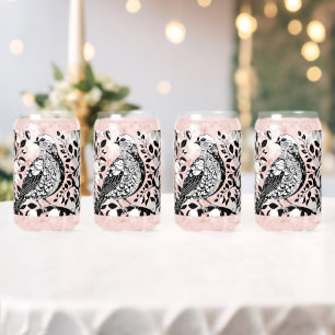 A Partridge In A Pear Tree Cut-Out Stencil-Style  Can Glass