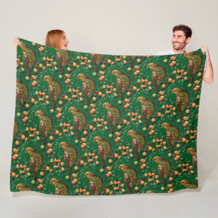 A Partridge In A Pear Tree Cut-Out Stencil-Style Fleece Blanket