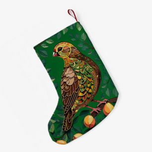 A Partridge In A Pear Tree Cut-Out Stencil-Style Small Christmas Stocking