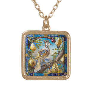 A Partridge in a Pear Tree Gold Plated Necklace