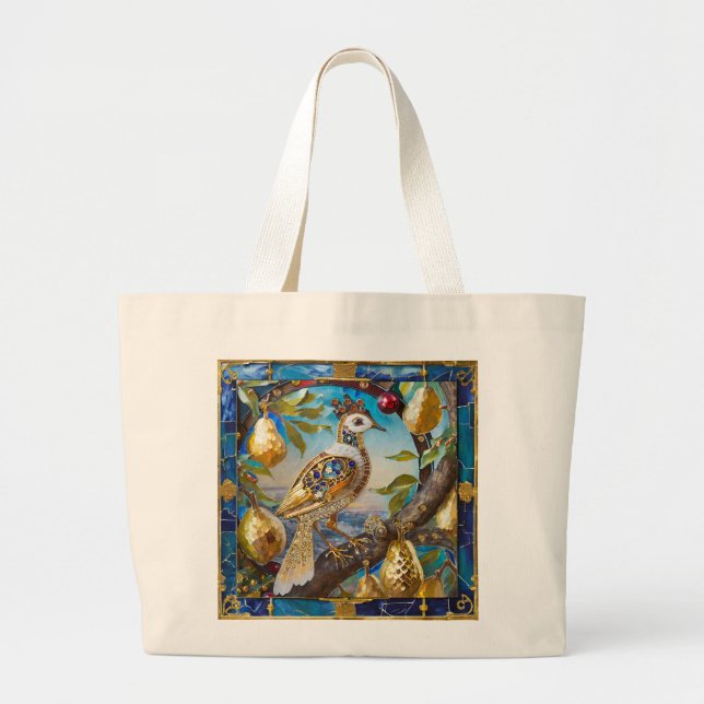 A Partridge in a Pear Tree Large Tote Bag (Front)