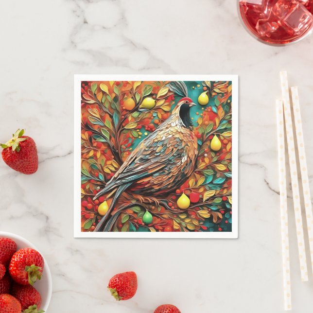A Partridge In A Pear Tree Napkins (Insitu)