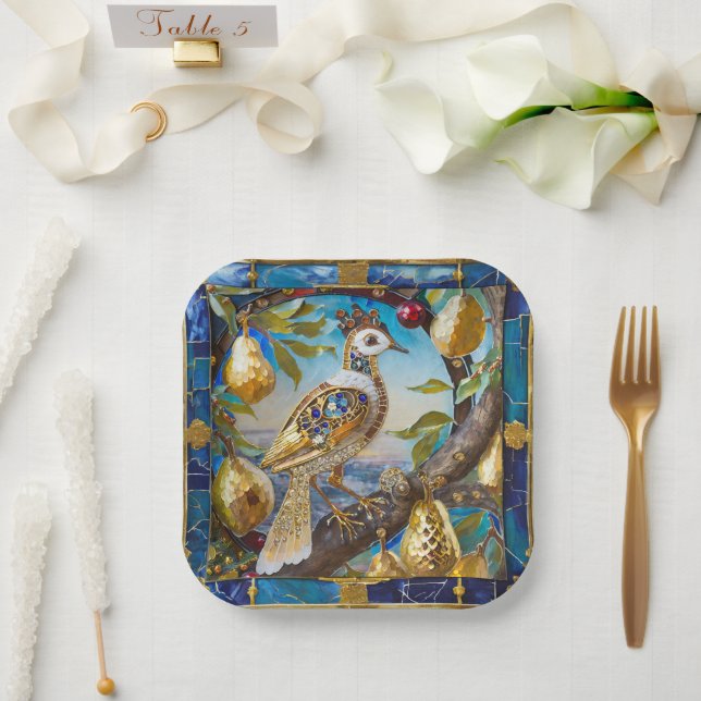 A Partridge in a Pear Tree Paper Plates (Wedding)