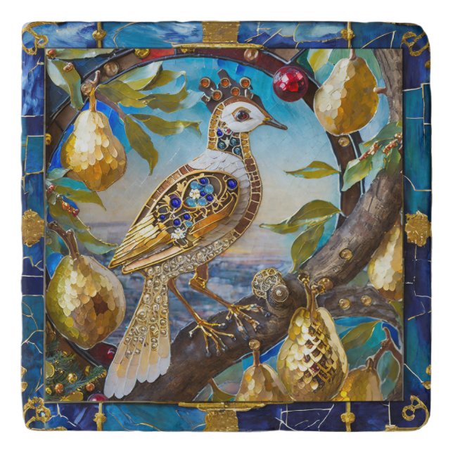 A Partridge in a Pear Tree Trivet (Front)
