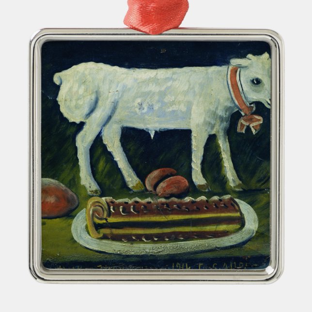 A paschal lamb, 1914 metal ornament (Front)