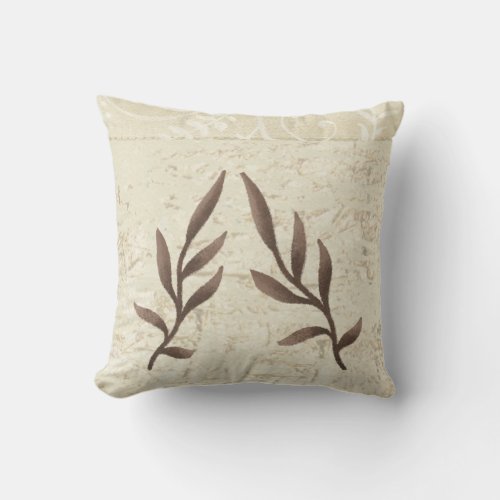  A Pastel Oasis of Leaves Square Pillowcase Throw Pillow