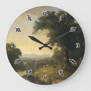 A Pastoral Scene By Asher Brown Durand Large Clock