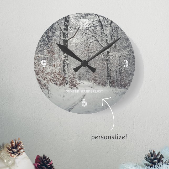  A path through the enchanted winter forest Round Clock (Creator Uploaded)