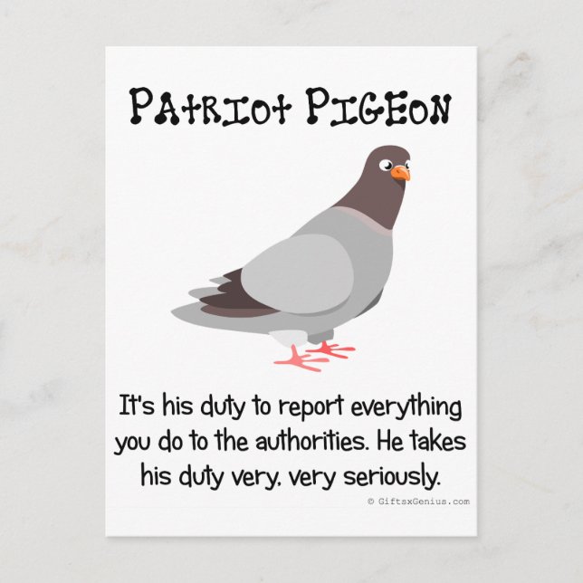 A patriot spies on his neighbors postcard (Front)