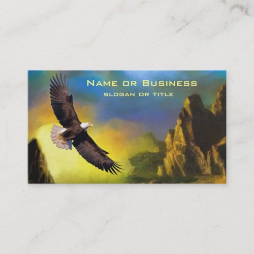 A Patriotic Design with Bald Eagle Flying High Business Card