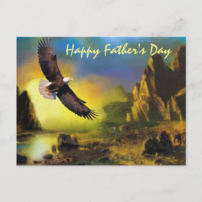 A Patriotic Design with Bald Eagle Flying High Postcard (Front)