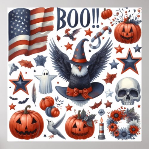 A Patriotic Halloween Design Poster