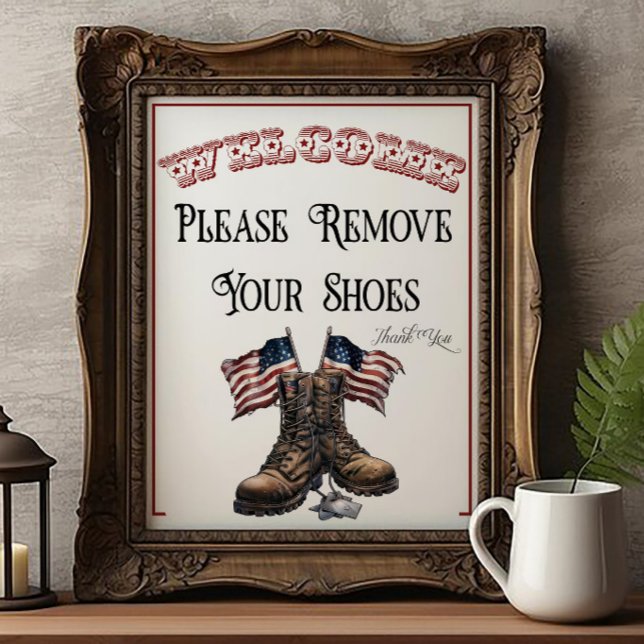 A Patriots Day Please Remove Shoes Sign (Creator Uploaded)