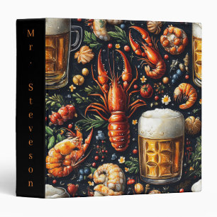 A pattern for beer and seafood lovers. 3 ring binder
