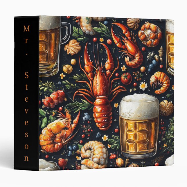 A pattern for beer and seafood lovers. 3 ring binder (Front/Spine)
