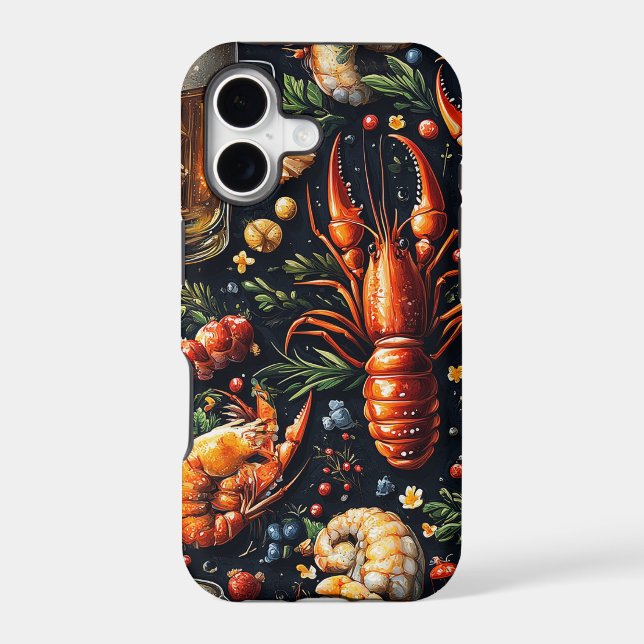 A pattern for beer and seafood lovers. iphone case (Back)