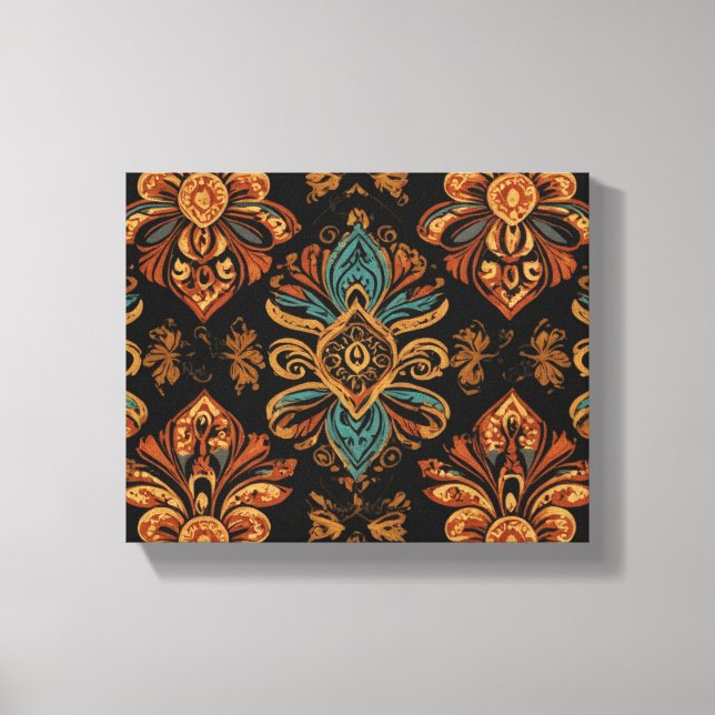 a pattern of colorful flowers canvas print (Front)