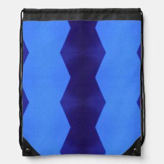 A Pattern of Dark & Baby Blue Lines Drawstring Bag