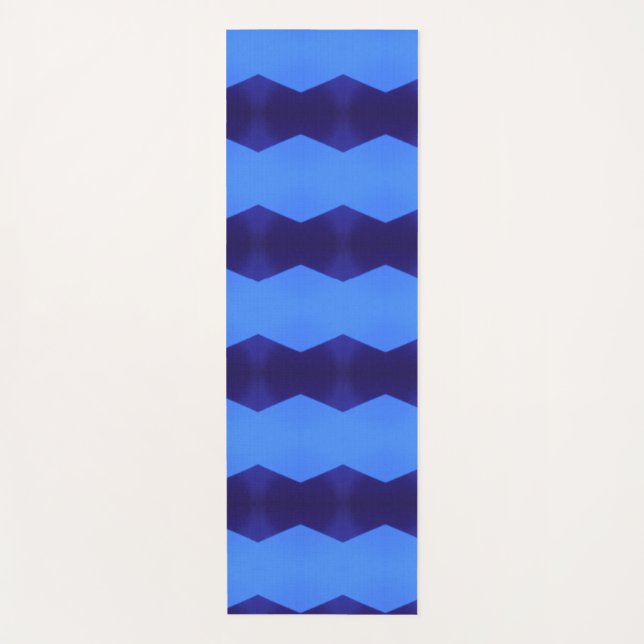 A Pattern of Dark & Baby Blue Lines Yoga Mat (Front)