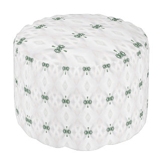 A Pattern of White Snow and Christmas Ribbon Pouf