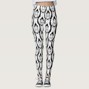 a pattern with a mandrill head leggings