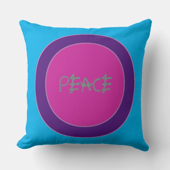 A peace emblem throw pillow (Front)