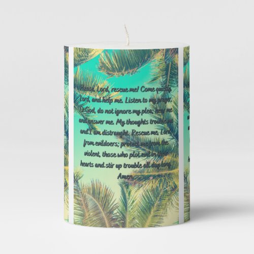 A Peace  Strength Prayer Pillar Candle