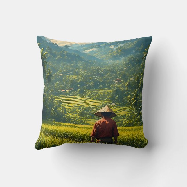 A Peaceful Harvest Throw Pillow (Back)