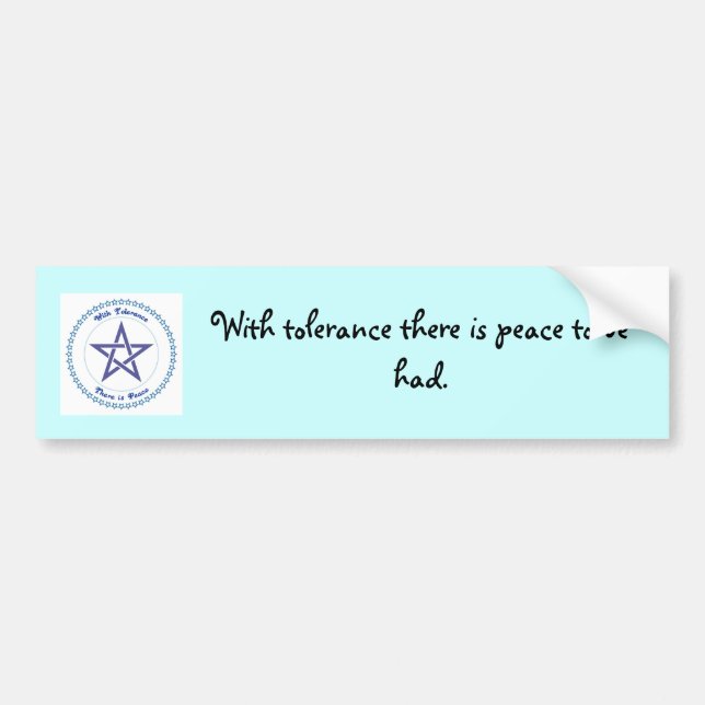 A peaceful message bumper sticker (Front)