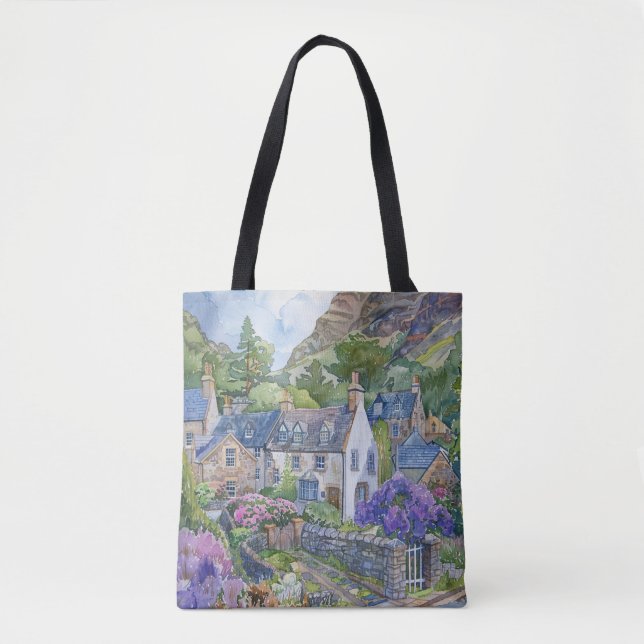 A Peaceful Scottish Village Tote Bag (Front)
