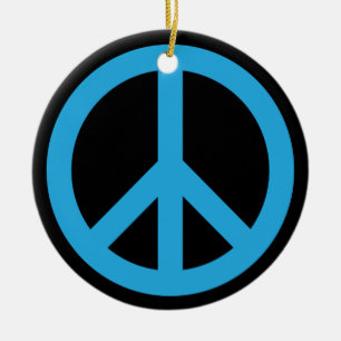 A Peaceful Theme - Peace Sign Ceramic Ornament