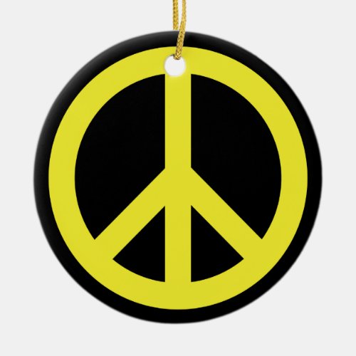A Peaceful Theme _ Peace Sign Ceramic Ornament