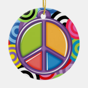A Peaceful Theme - Peace Sign Ceramic Ornament