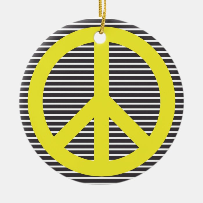 A Peaceful Theme   Peace Sign Christmas Tree Ornament
