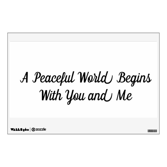 A Peaceful World Text Design Wall Decal (Front)