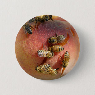 A Peach For The Bees Button