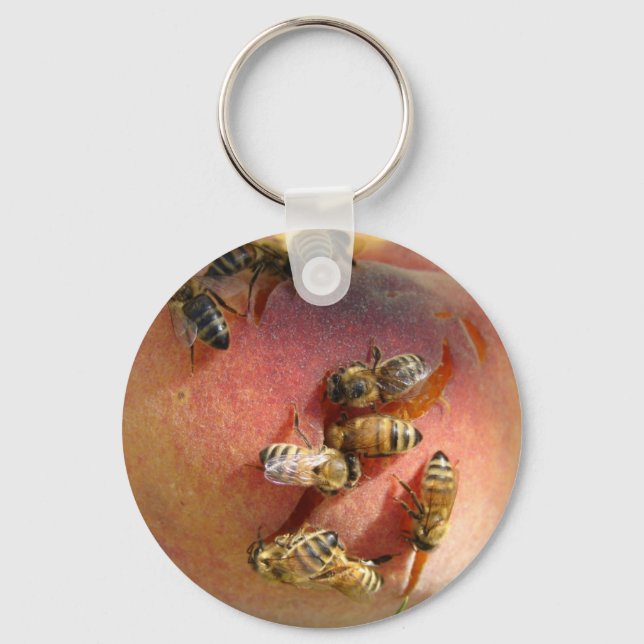 A Peach For The Bees Keychain (Front)