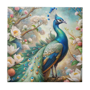 A Peacock Ceramic Tile