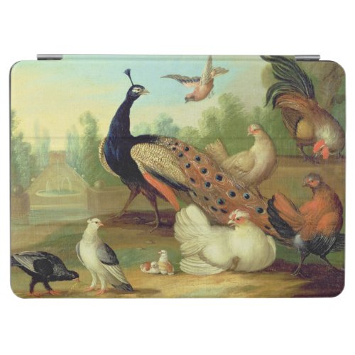 A Peacock Doves Chickens and a Jay in a Park iPad Air Cover