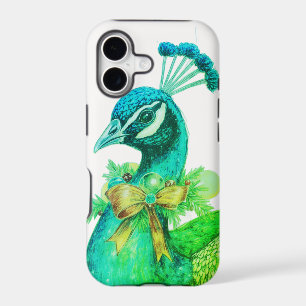 A Peacock Dressed For a Merry Christmas iPhone 17 Case