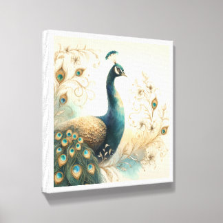 A peacock suggests self-confidence canvas photo tile