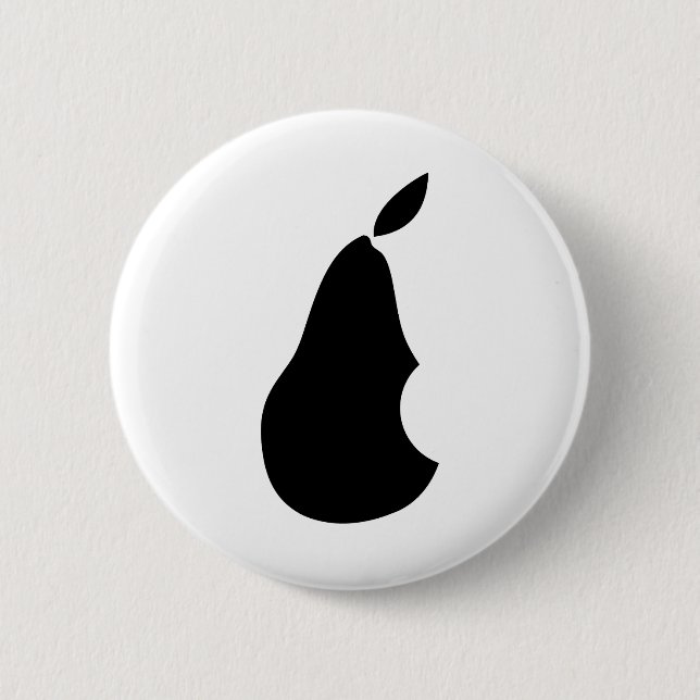 A pear with a bite! pinback button (Front)