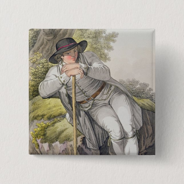 A Peasant of the Tesino Valley in Tyrol, from a co Pinback Button (Front)