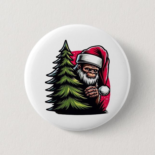 A Peek-A-Boo Christmas Button (Front)